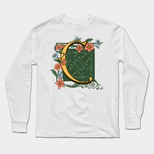 Art Nouveau Letter C, Ornamental Letter C, Art Deco Long Sleeve T-Shirt